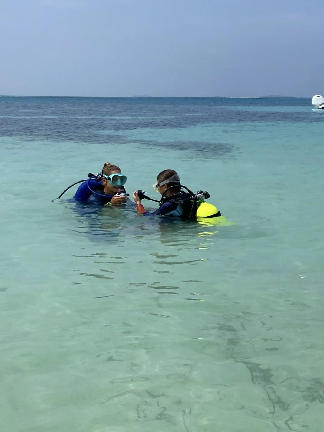 Calm, shallow-water training before heading to the reef.